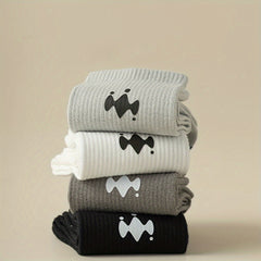 6 Pairs Men's Crew Cotton Socks Spring Autumn
