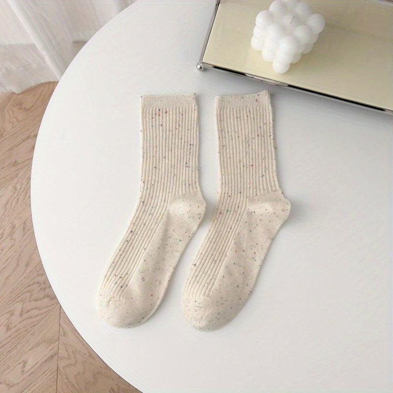 Polka Dot Print Crew Socks Women's Stockings