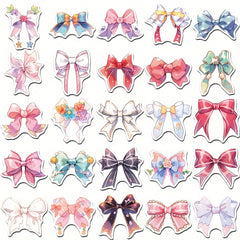 50pcs Cartoon Bow Decorative Stickers Waterproof DIY