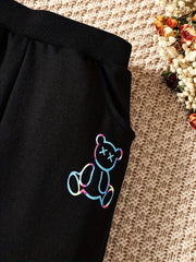 Boys Bear Print Casual Pants Kids Clothing Spring Fall