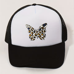 Leopard Butterfly Print Trucker Hat & Mesh Baseball Cap Lightweight Dad Hats