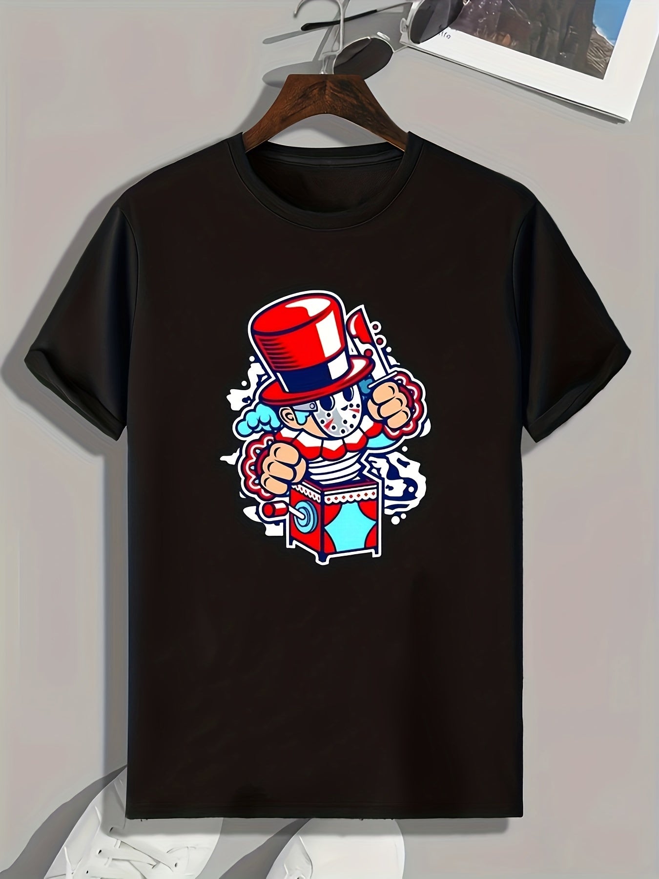 Magic Box Pattern Print Men's Comfy Sports T shirt Graphic Tee