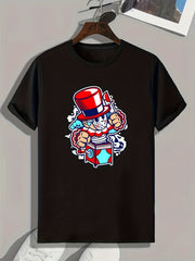Magic Box Pattern Print Men's Comfy Sports T shirt Graphic Tee