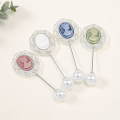 4pcs Faux Pearl Scarf Pin Hijab Shawl Clip Dress Shirt Accessories