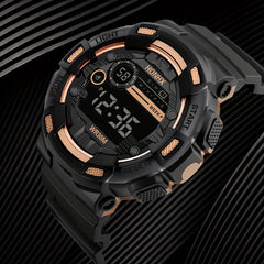 Teen Casual LED Digital Watch Silicone Band Multifunctional Electronic Gift