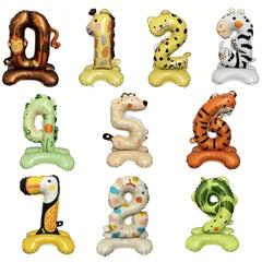 1pc 40 64 Cm Cartoon Animal Number Aluminum Film Balloon Party Decoration