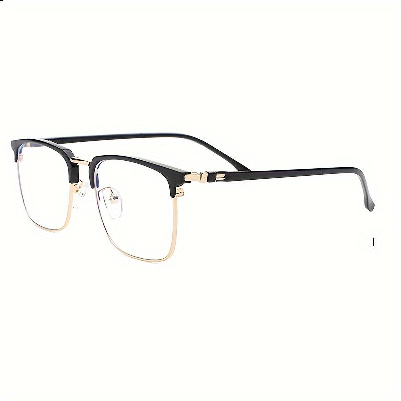 Men's Half Frame Metal Glasses for Formal Occasions