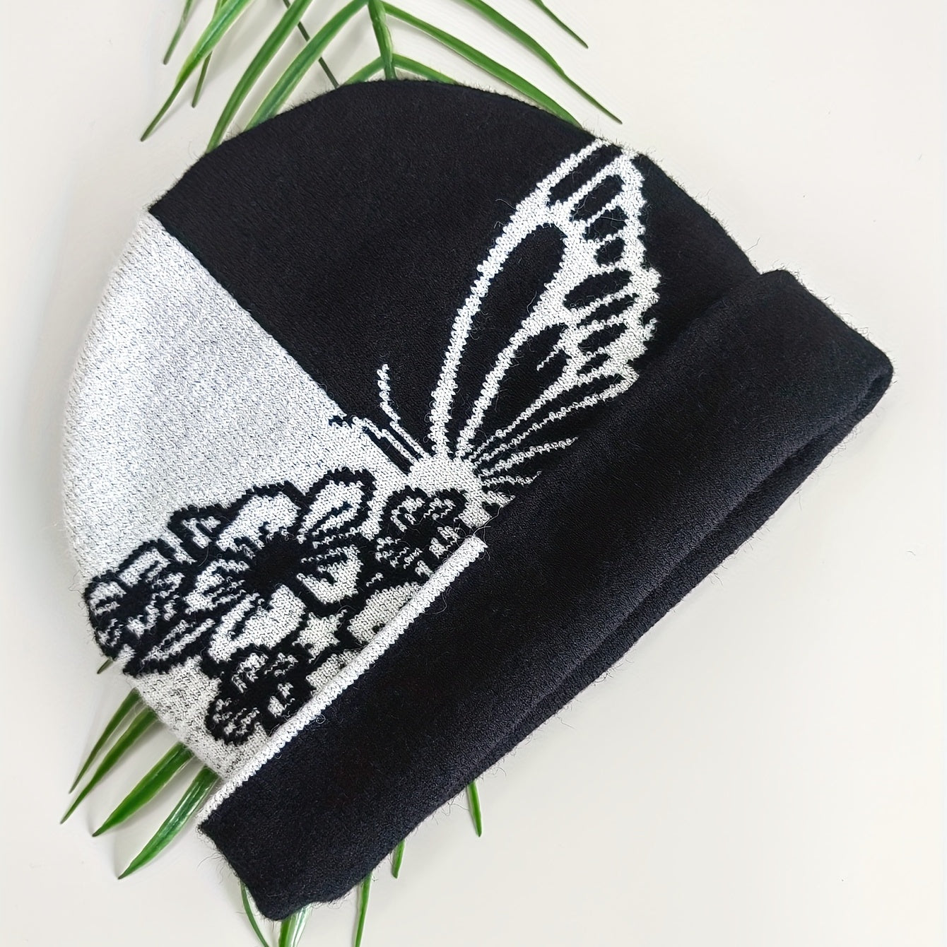 Butterfly Jacquard Beanie & Hip Hop Knit Hat - Windproof Warm Skull Cap