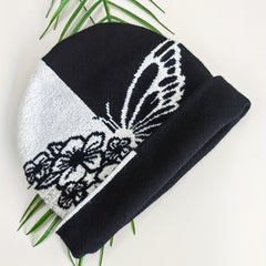 Butterfly Jacquard Beanie & Hip Hop Knit Hat - Windproof Warm Skull Cap