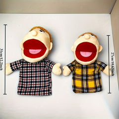 Set of 2 Family of Six Puppet Figures Plush Toys for Storytelling