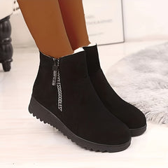 Non-slip Thickened Warm Fleece Lined Snow Boots - Winter Warm Solid