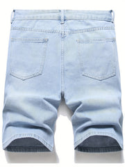 Men's Distressed Denim Shorts Street Style Casual Summer Wear