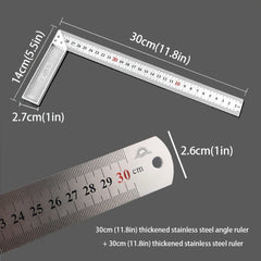 Stainless Steel Angle Ruler & Straight Edge Triangular Ruler