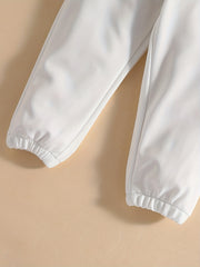 Baby Girls Casual Plain Elastic Waist Sports Pants