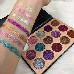 15 Colors Glitter Eyeshadow Palette Shimmer Ultra Pigmented Makeup