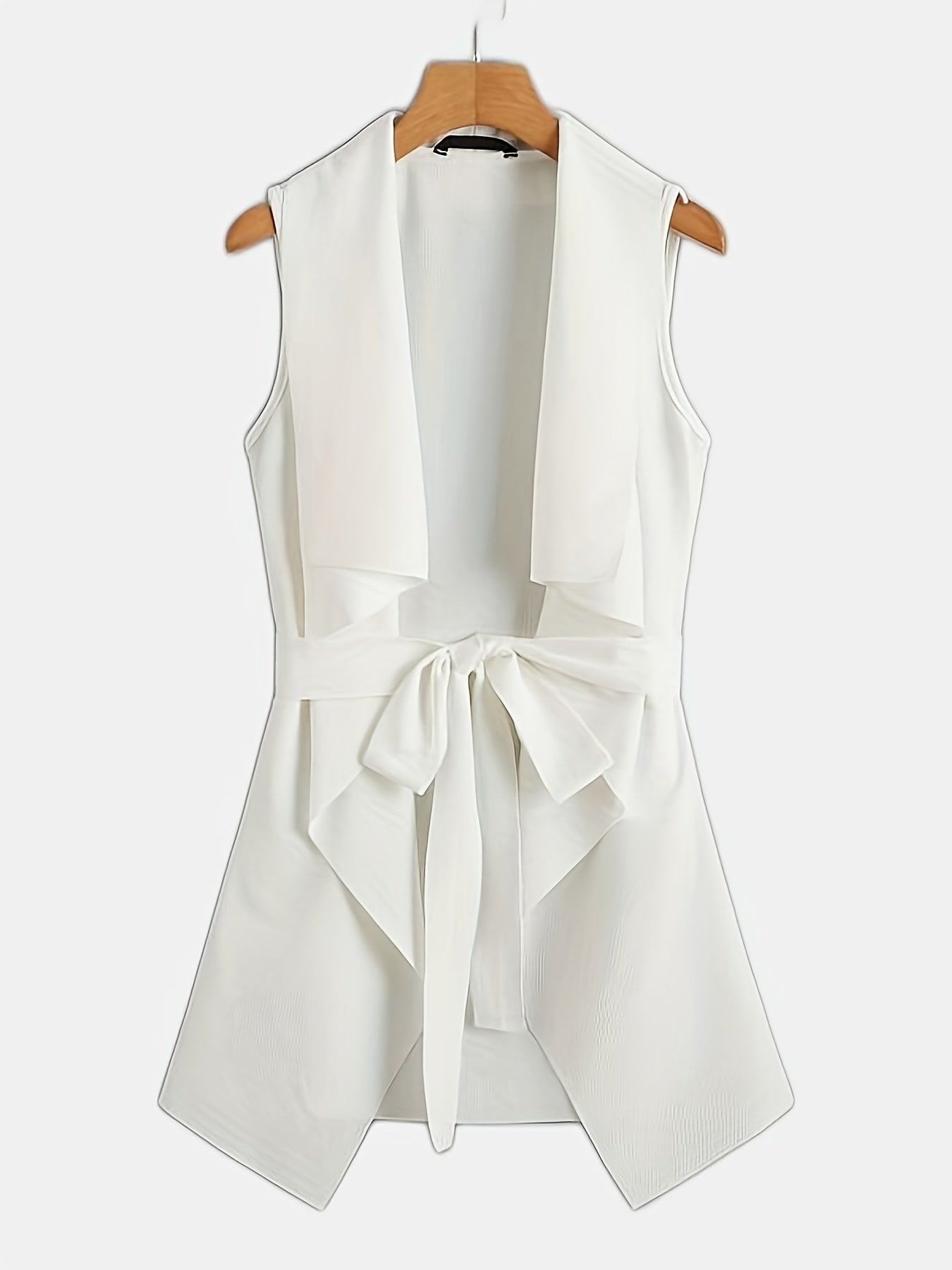 Solid Open Front Vest Casual Sleeveless Women's Clothing