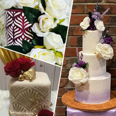 4pcs Wedding Cake Stencils Reusable Cake Decorating Templates DIY Baking