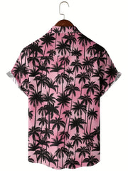 Men's Coconut Tree Camp Collar Hawaiian Shirt Short Sleeves