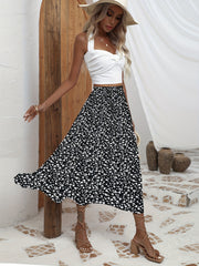Floral Print Elastic Waist Casual Skirt for Women