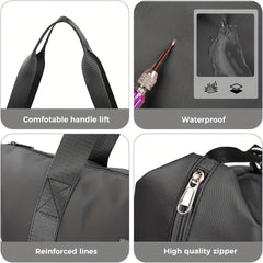 30L Travel Duffel Bag Lightweight Shoulder Bag With Shoes Compartment