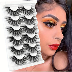6 Pairs Natural Curling Mixed Style False Eyelashes 19 21mm Faux Mink Lashes