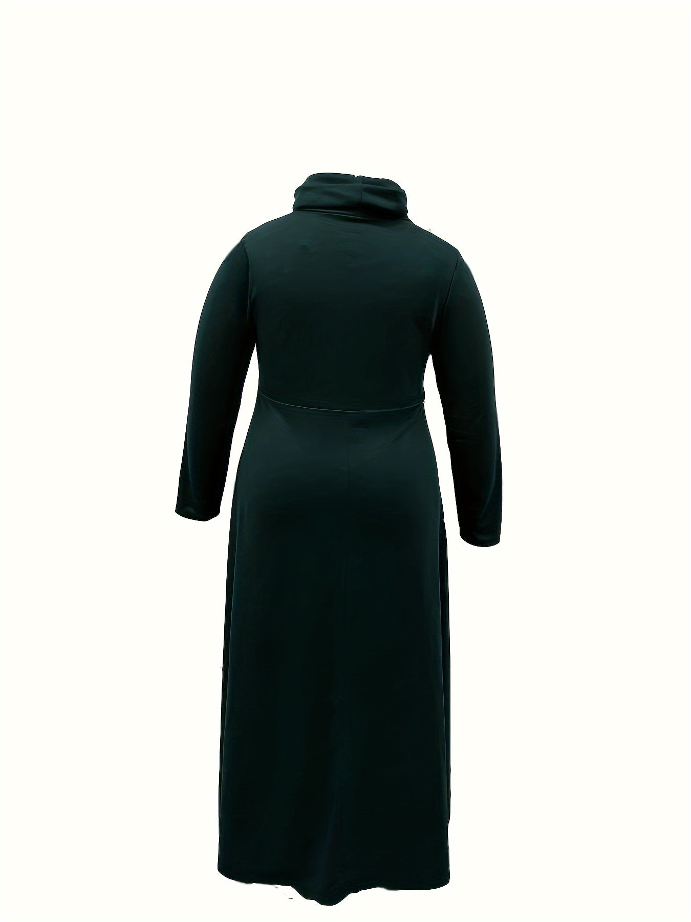 Solid Long Sleeve Maxi Dress with Pockets
