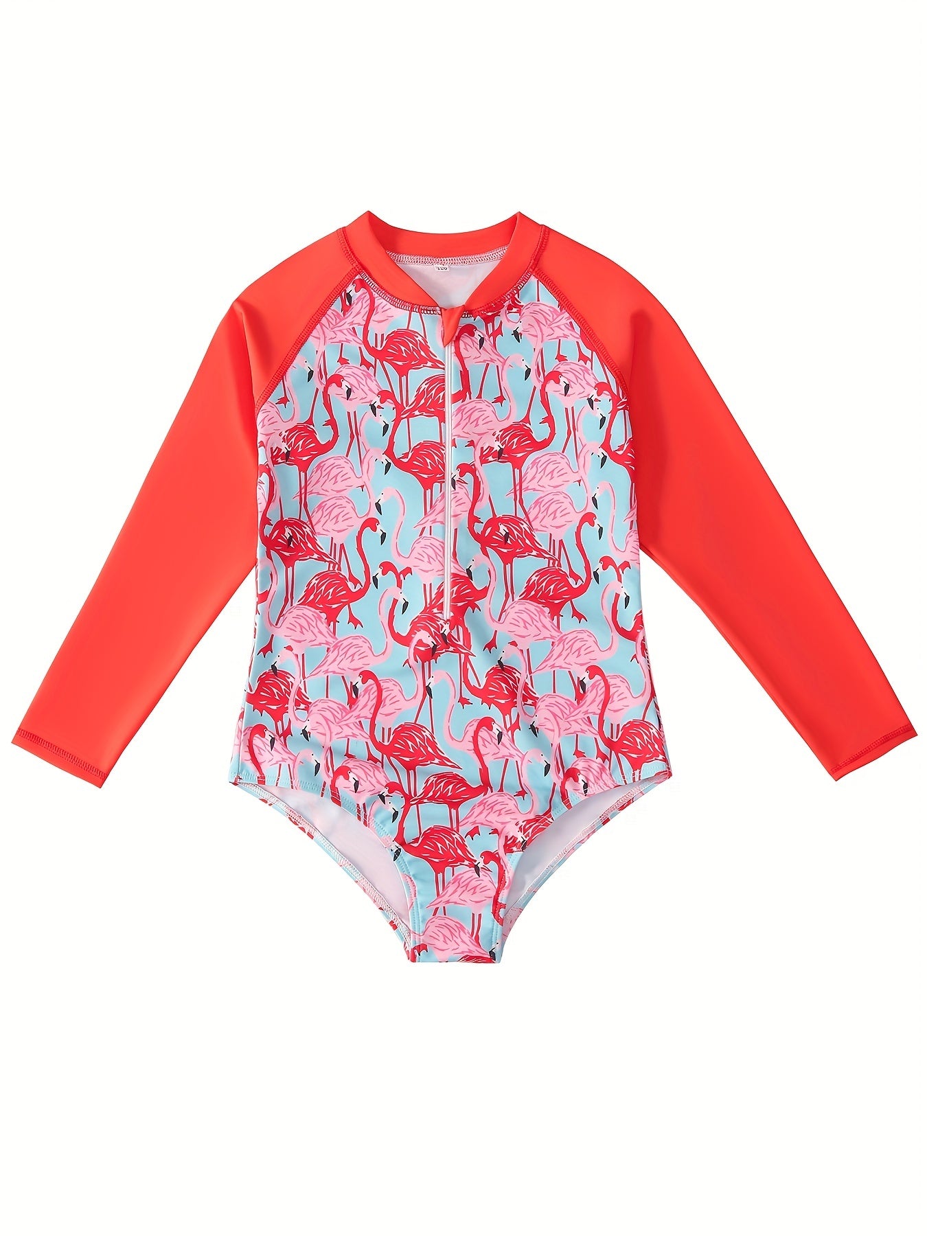 Girls' 3D Print Swimsuit for Beach Vacations & Sun Protection