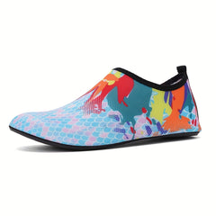 Women's Colorful Print Water Shoes Lightweight Non slip Beach Shoes