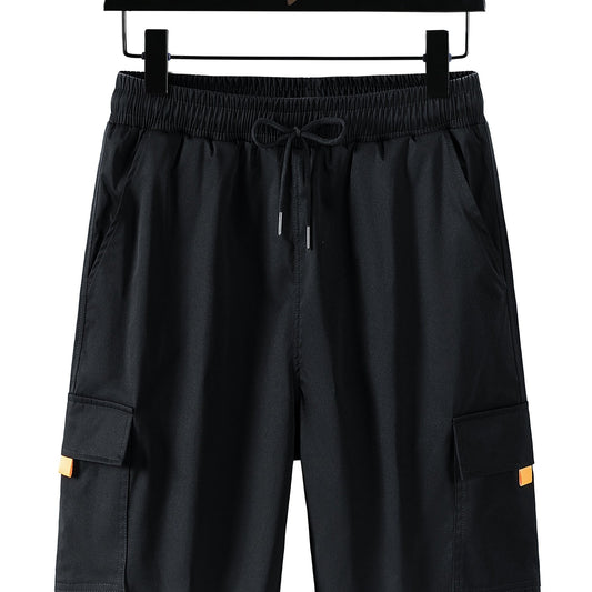 Men's Elastic Waist Drawstring Cargo Shorts for Summer