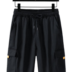 Men's Elastic Waist Drawstring Cargo Shorts for Summer