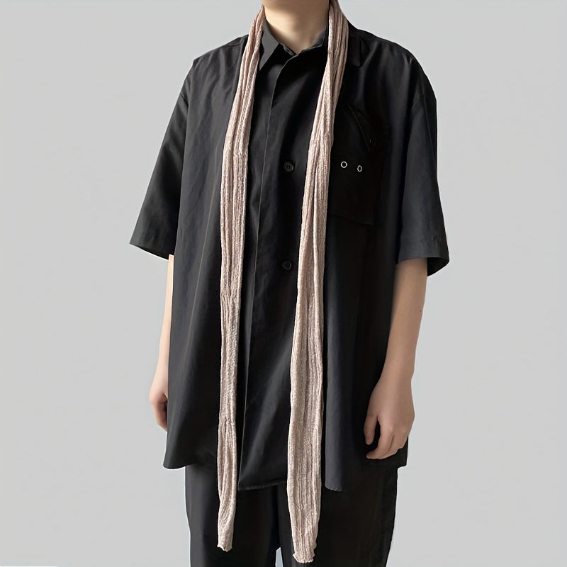 Y2K Retro Silver Thread Knitted Scarf