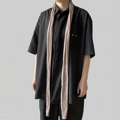 Y2K Retro Silver Thread Knitted Scarf