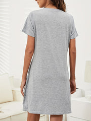Cartoon Cow Pattern Lounge Dress Soft & Comfy Short Sleeve Home Dress