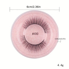 Fluffy Wispy False Eyelash with Pink Glitter Case