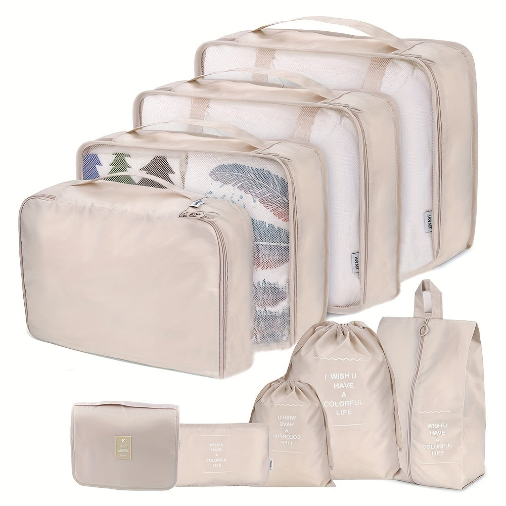 Travel Packing Cubes 9pcs Multifunction Luggage Bags Clothes & Shoes Storage