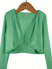 Stylish Open Front Crop Jacket for Women
