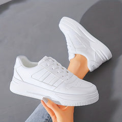 Women's Platform Skate Shoes Lace Up Low Top Casual Sneakers