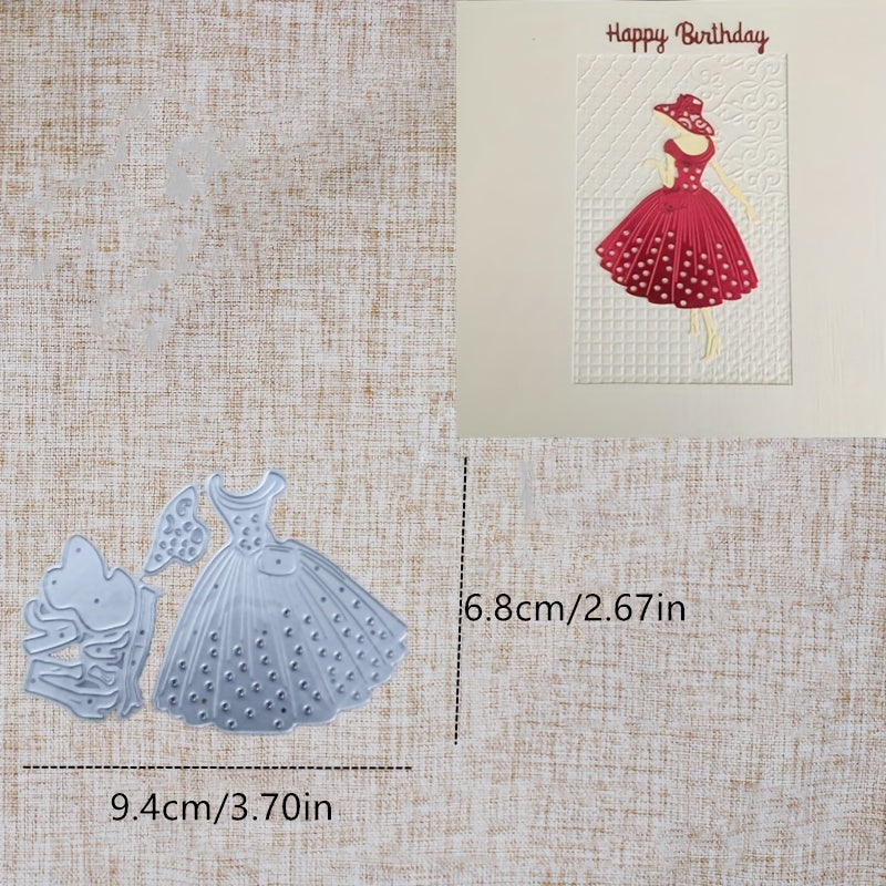 1pc Woman Dress Steel Cutting Dies Stencil for DIY Scrapbooking Crafts