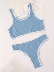 Colorblock Wireless Bra & Panties Set Lingerie