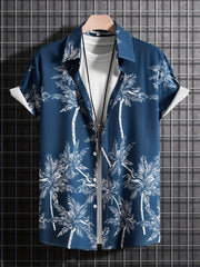 Palm Tree Pattern Hawaiian Shirt Men's Summer Vacation Resort