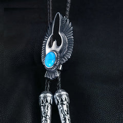 Turquoise Eagle Bolo Tie Steel Soaring Eagle Collar Rope Wings Shirt Accessories