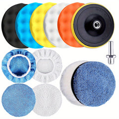 13-Piece Car Foam Polishing Pad Kit 6-Inch Buffing Pad Polisher Attachment