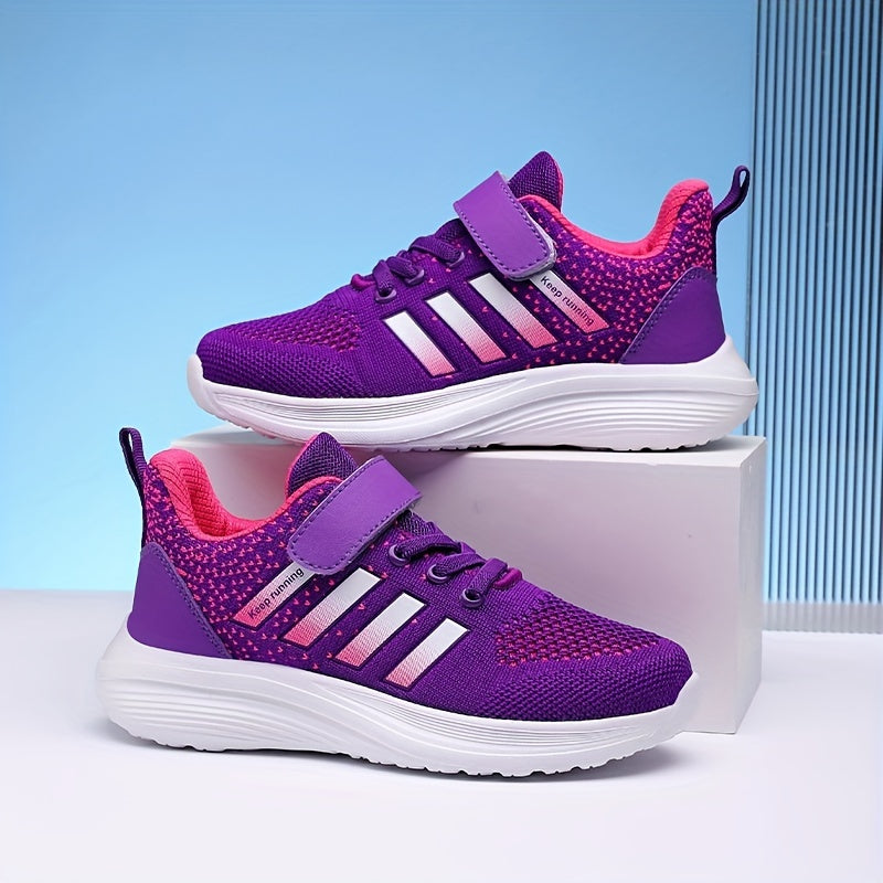Breathable Woven Sneakers For Girls Lightweight Anti Slip Low Top Sneakers