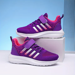 Breathable Woven Sneakers For Girls Lightweight Anti Slip Low Top Sneakers