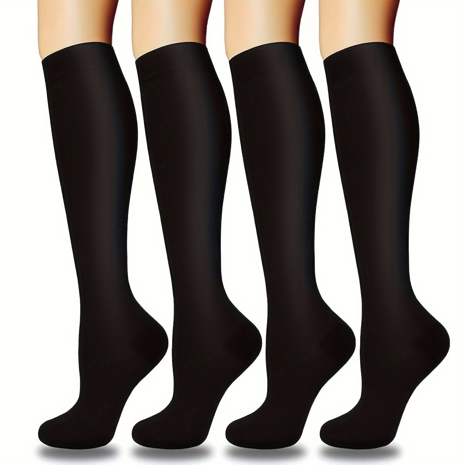 4 Pairs Compression Socks For Women Men 10 20 Mmhg Knee High