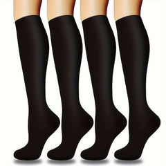4 Pairs Compression Socks For Women Men 10 20 Mmhg Knee High