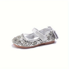 Girl's Sequin Bow Flat Dancing Shoes