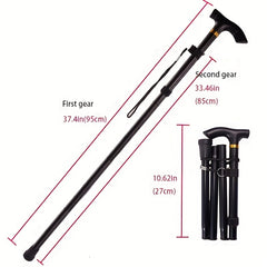 Aluminum Folding Trekking Pole Telescopic Walking Stick for Elderly Climbing