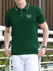 Men's Letter B Print Short Sleeve Shirt