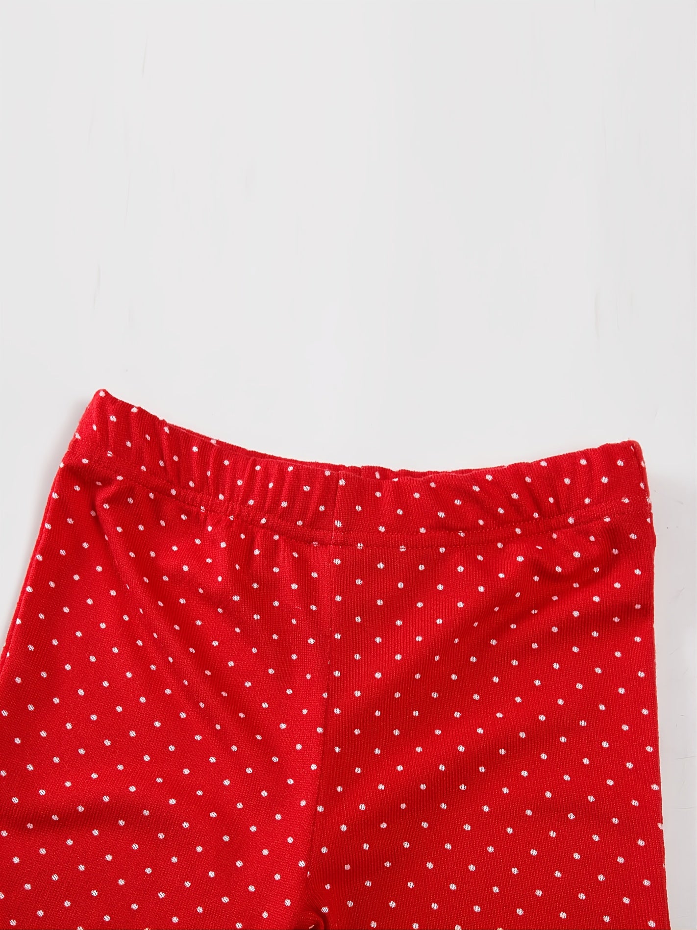 Girls Christmas Print Pajamas Crew Neck Tops & Pants Winter